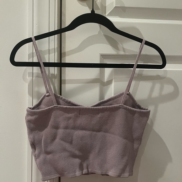 Signature Lavender Ribbed Crop Top - Picture 4 of 4